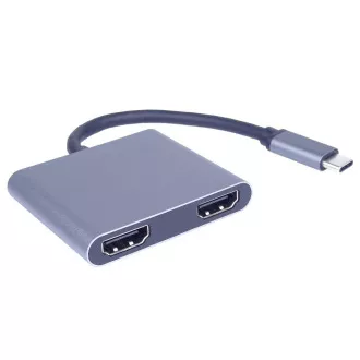 PremiumCord MST adapter USB-C 2x HDMI-re, USB3.0, PD, 4K és FULL HD 1080p felbontásra PremiumCord MST adapter USB-C 2x HDMI-re, USB3.0, PD, 4K és FULL HD 1080p felbontásra