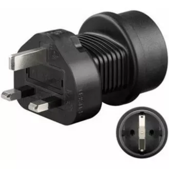 Goobay utazási adapter az Egyesült Királyság konnektorához és készülékekhez cseh csatlakozóval és földelő érintkezővel