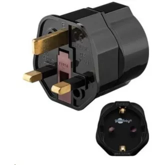 Goobay utazási adapter az Egyesült Királyság konnektorához és készülékekhez cseh csatlakozóval és földelő érintkezővel