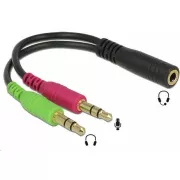 PREMIUMCORD adapter 4-pólusú jack3, 5mm-es jack fejhallgatóhoz és mikrofonhoz, 30cm