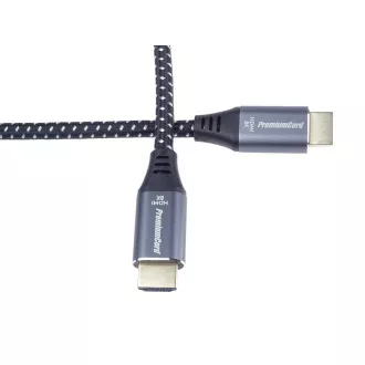 PREMIUMCORD HDMI 2.1 High Speed   Ethernet kábel 8K@60Hz, aranyozott csatlakozók, 0, 5m