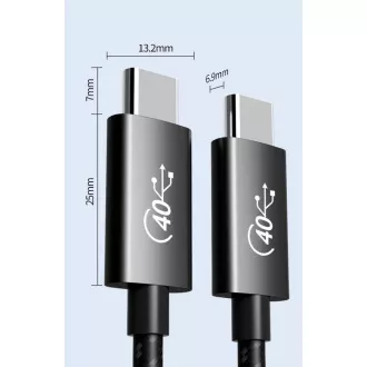 PREMIUMCORD USB4™ 40Gbps 8K@60Hz Thunderbolt 3 kábel, 1m