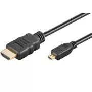 PremiumCord 4K HDMI A - HDMI micro D kábel, 2m
