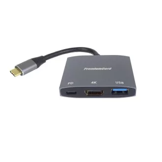 PremiumCord USB-C HDMI adapter HDMI-re, USB3.0, PD, 4K és FULL HD 1080p felbontás