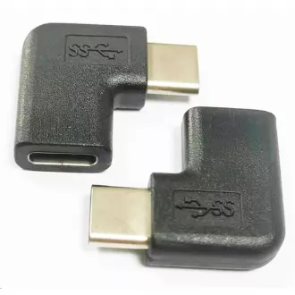 PremiumCord adapter USB-C/male - C/female 90°-ban hajlítva