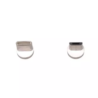 PremiumCord mágneses micro USB és USB-C töltő- és adatkábel, 1m, ezüst