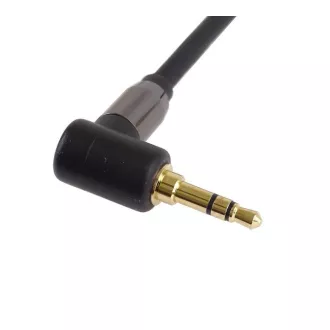 PremiumCord HQ árnyékolt kábel sztereó jack 3,5 mm - jack 3,5 mm 90°-ban hajlított, 3m