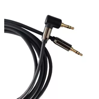 PremiumCord HQ árnyékolt kábel sztereó jack 3,5 mm - jack 3,5 mm 90°-ban hajlított, 3m