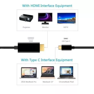 PremiumCord USB-C HDMI kábel 2m 4K*2K@60Hz FULL HD 1080p kábel 2m PremiumCord USB-C HDMI kábel 2m 4K*2K@60Hz FULL HD 1080p kábel 2m