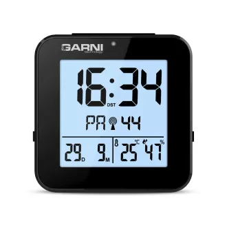 GARNI 138B - digitális ébresztőóra hőmérővel és higrométerrel, fekete színben GARNI 138B - digitális ébresztőóra hőmérővel és higrométerrel, fekete színben