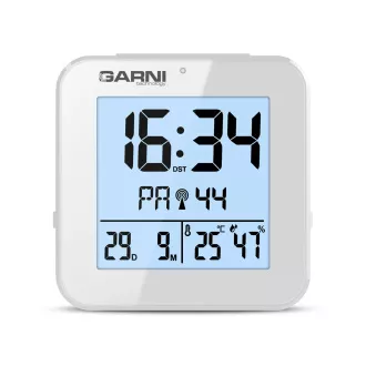 GARNI 138W - digitális ébresztőóra hőmérővel és higrométerrel, fehér színben GARNI 138W - digitális ébresztőóra hőmérővel és higrométerrel, fehér színben