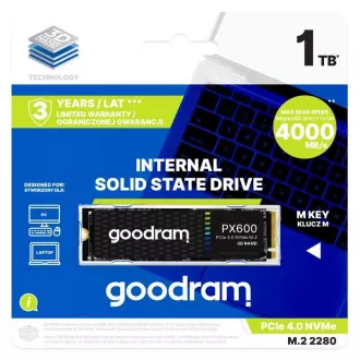 GOODRAM SSD PX600 250GB, PCIe Gen4x4, M.2 2280, (R:5000/W:1700MB/s) GOODRAM SSD PX600 250GB, PCIe Gen4x4, M.2 2280, (R:5000/W:1700MB/s)