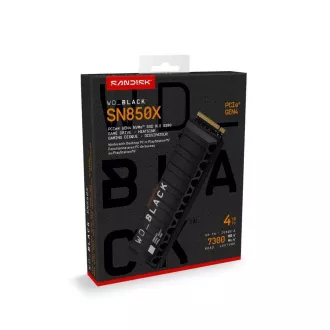 WD BLACK NVMe 4TB PCIe SN850X SSD Powered by SanDisk, Gen4, (R:7300, W:6600MB/s), Cooler
