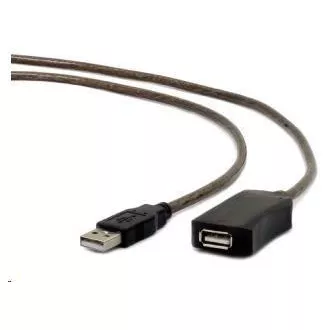 GEMBIRD USB 2.0 aktív hosszabbító kábel, 10m, fekete