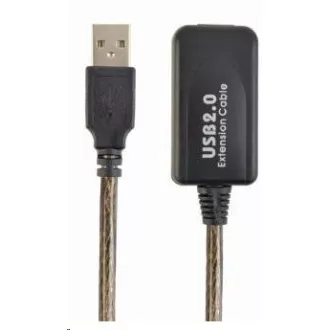 GEMBIRD USB 2.0 aktív hosszabbító kábel, 10m, fekete