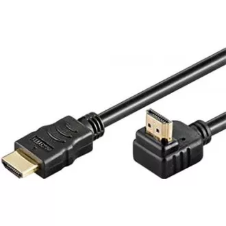 PremiumCord HDMI High Speed Ethernet kábel, aranyozott hajlított csatlakozó 270° 1m