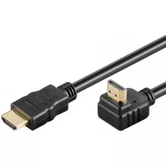 PremiumCord HDMI High Speed Ethernet kábel, aranyozott hajlított csatlakozó 270° 1m