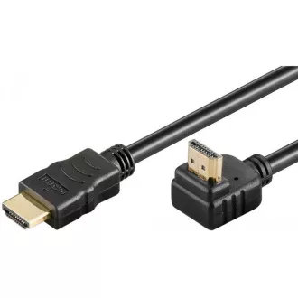 PremiumCord HDMI High Speed Ethernet kábel, aranyozott hajlított csatlakozó 270° 1m