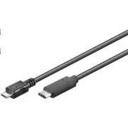 PremiumCord kábel USB 3.1 csatlakozó C/csatlakozó - USB 2.0 Micro-B/csatlakozó, fekete, 0, 6m