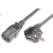 PREMIUMCORD tápkábel 230V/10A, hajlított villa, 2m