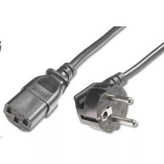 PREMIUMCORD tápkábel 230V/10A, hajlított villa, 2m