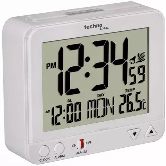 TechnoLine WT 195W - digitális ébresztőóra fehér hőmérővel