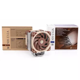 NOCTUA CPU-hűtő NH-U12A, 2x 120mm, LGA1851, AM5, barna/ezüst