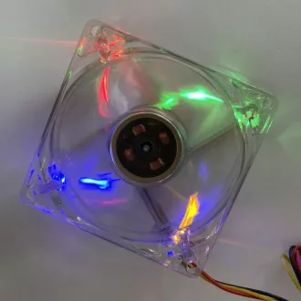 EUROCASE ventilátor 80mm, 12V/0, 15A, RGB megvilágítású (3-pin)