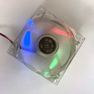 EUROCASE ventilátor 80mm, 12V/0, 14A, világító RGB (molex)