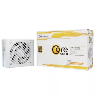 SEASONIC Core GX 650W Fehér, 120mm, teljesen moduláris, 80  Gold, ATX 3.1