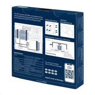 ARCTIC ventilátor F12 PWM PST CO 120x120x25mm, fekete ARCTIC ventilátor F12 PWM PST CO 120x120x25mm, fekete