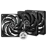 ARCTIC ventilátor P12 Slim PWM PST 3-Pack, 120mm, 4pin, PWM, fekete, fekete