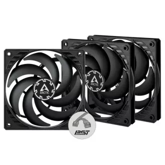 ARCTIC ventilátor P12 Slim PWM PST 3-Pack, 120mm, 4pin, PWM, fekete, fekete