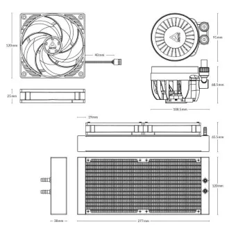 ARCTIC vízhűtő Liquid Freezer III 240, 2x120mm, AM5, LGA1851, fekete