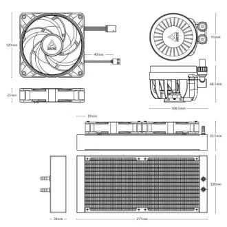 ARCTIC Liquid Freezer III 240 ARGB vízhűtő, 2x120mm, AM5, LGA1851, fehér