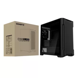GIGABYTE tok GB-C102G, Mid Tower, 2x USB3.0, átlátszó oldallap, 2x 120mm-es ventilátor, fekete színű