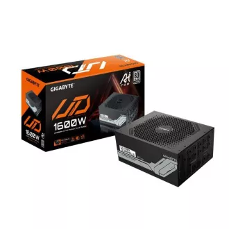 GIGABYTE tápegység UD1600PM PG5 AI TOP, 1600W, 80  Platinum, 140mm-es ventilátorral