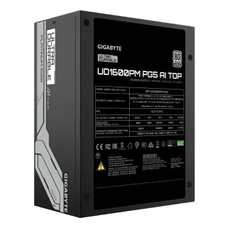 GIGABYTE tápegység UD1600PM PG5 AI TOP, 1600W, 80  Platinum, 140mm-es ventilátorral