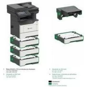 LEXMARK többfunkciós nyomtató MX622adhe fekete-fehér, A4, 47ppm, 2048 megabájt, LCD színes kijelző, duplex lapadagoló, USB 2.0, LAN,