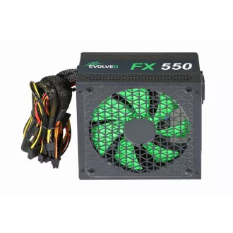 EVOLVEO FX 550, 550W ATX tápegység, 14cm, csendes, 80  White, 3 év garancia, fekete színben