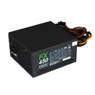 EVOLVEO FX 450, 450W ATX tápegység, 14cm, csendes, 80  White, 3 év garancia, fekete színű