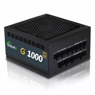 EVOLVEO G1000, 1000W, 80  GOLD, ATX 3.1, aPFC, 140 mm-es ventilátor, teljesen moduláris, 3 év garancia, fekete színű
