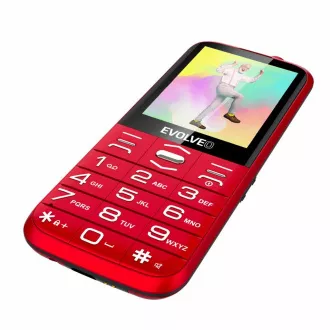 EVOLVEO EasyPhone XO, mobiltelefon idősek számára töltőállvánnyal, piros színű