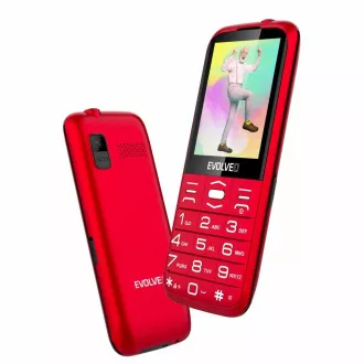 EVOLVEO EasyPhone XO, mobiltelefon idősek számára töltőállvánnyal, piros színű