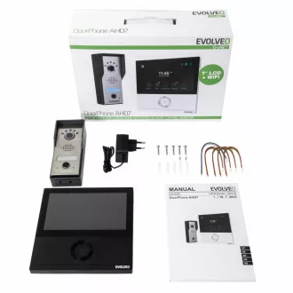 EVOLVEO DoorPhone AHD7, otthoni WiFi videotelefon készlet kapu- vagy ajtóvezérléssel fekete monitorral
