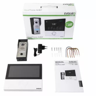 EVOLVEO DoorPhone AHD7, otthoni WiFi videotelefon készlet kapu- vagy ajtóvezérléssel fehér monitorral