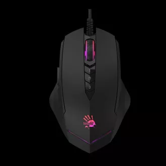 A4tech Bloody Mouse V8M Max, háttérvilágítású játékegér, 12000 DPI, USB, fekete, fekete