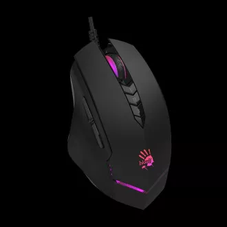 A4tech Bloody Mouse V8M Max, háttérvilágítású játékegér, 12000 DPI, USB, fekete, fekete