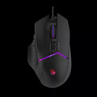 A4tech Bloody Mouse W95 Max Activated, háttérvilágítású játékegér, 12000 DPI, USB, fekete, fekete