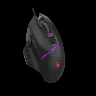 A4tech Bloody Mouse W95 Max Activated, háttérvilágítású játékegér, 12000 DPI, USB, fekete, fekete